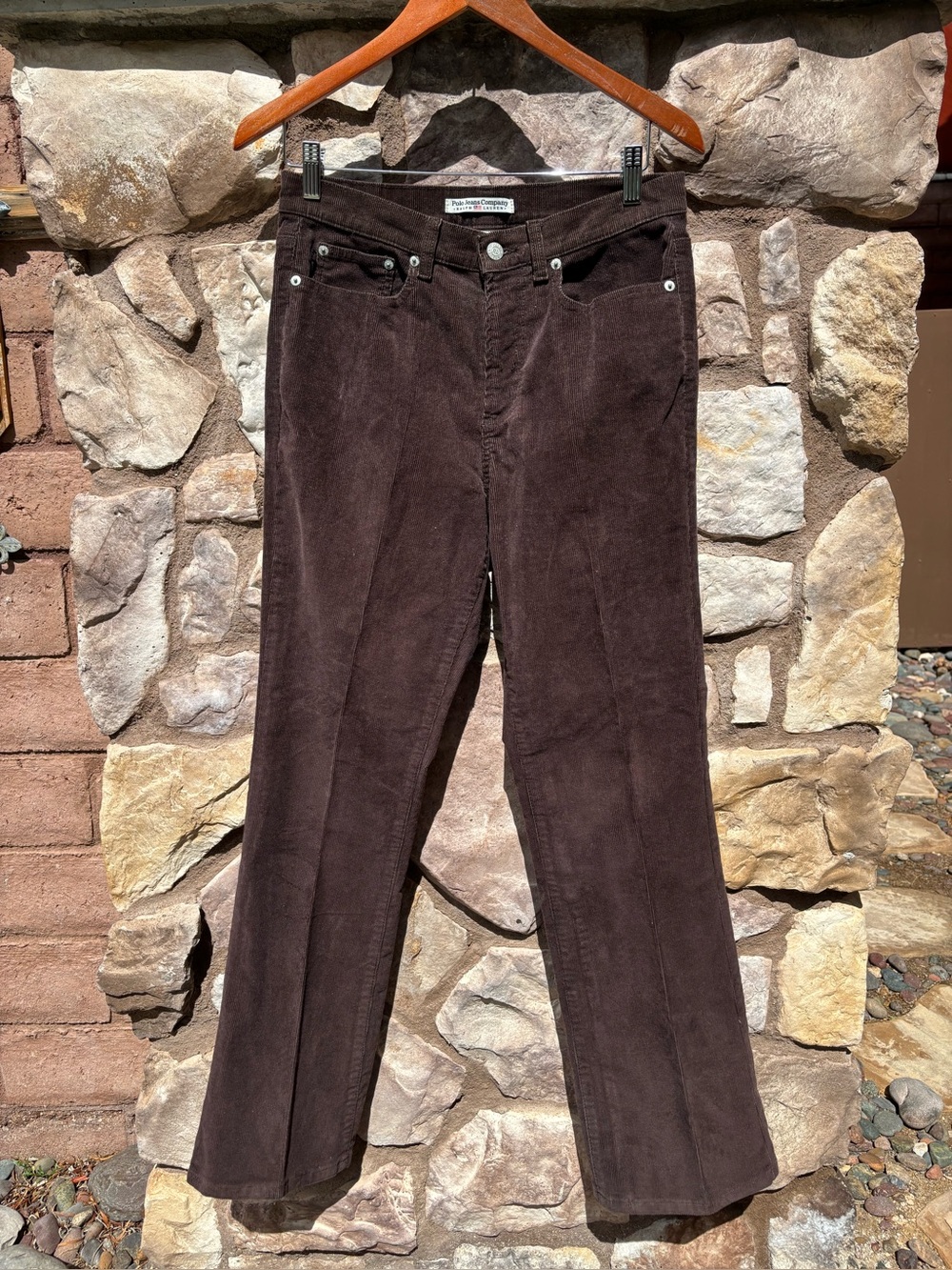Vintage Polo Jeans Co Ralph Lauren Brown Corduroy Pants Women's Size 8 Straight